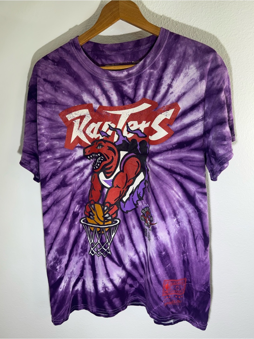 Mitchell & Ness Toronto Raptors Purple Tie-Dye Graphic Basketball Tee Mens L